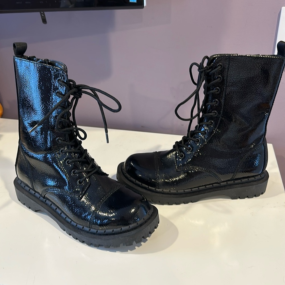 Jeffrey Campbell Vegan patten combat boots